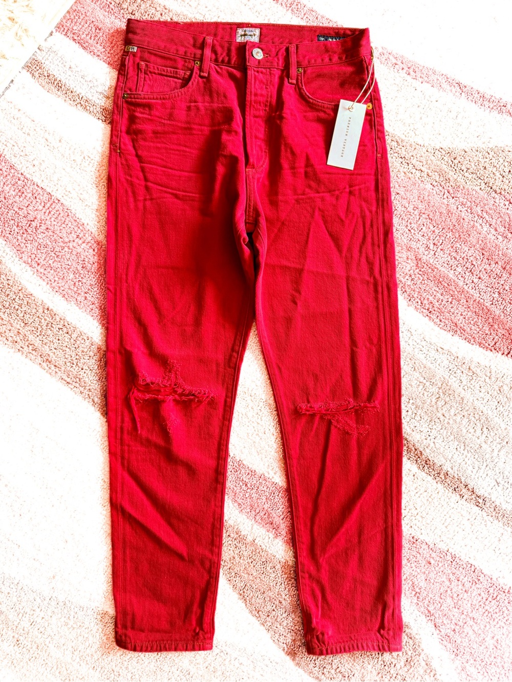 NWT Citizens of Humanity Liya High Rise Classic Jeans 26 Red Double Dare 1577C